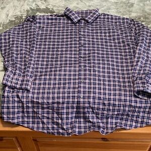 Jos. A. Bank Men's 3X Plaid Shirt - Navy, White and Burgundy